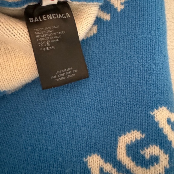 Authentic XS Balenciaga Intarsia Logo Jumper - Picture 4 of 8